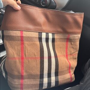 Brown and Tan Tote Bag. Not Burberry. But definitely intimidates it
